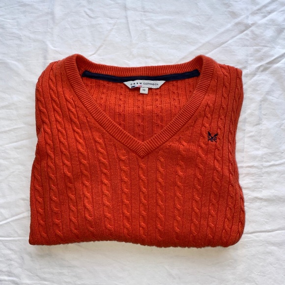 ✨knit orange v-neck long sleeve✨ - Picture 2 of 3
